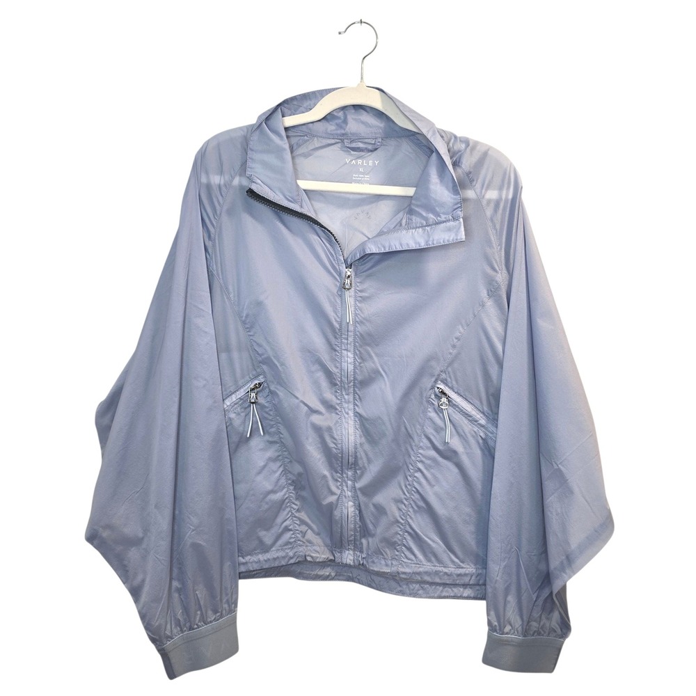 Varley Lightweight Periwinkle Blue Nylon Zip Up Jacket XL Windbreaker NWT